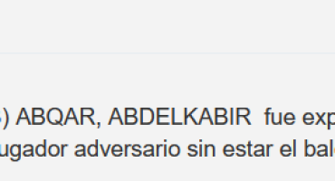 Lo que dice el acta de la expulsión de Abqar: «Por pellizcar la zona genital a un jugador adversario»